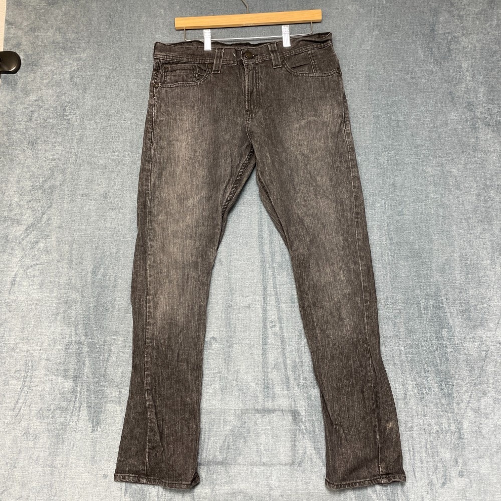 Levi's 511 Jeans Mens 33x30 Black Denim Cotton Stretch Dark Wash Logo Outdoor